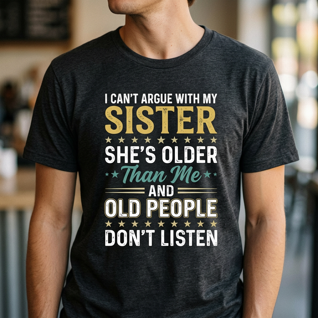 Funny Sister T-Shirt – I Can't Argue With My Sister