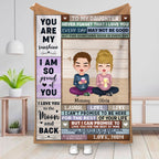 Daughter - I Love You To The Moon And Back - Personalized Blanket (Ver. 2)