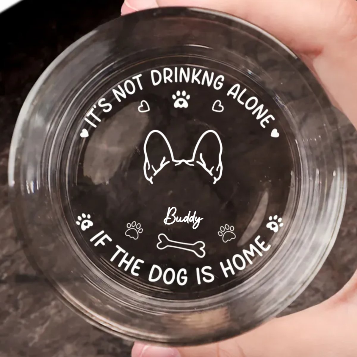 Dog Lovers - It's Not Drinking Alone - Personalized Engraved Whiskey Glass (TB)