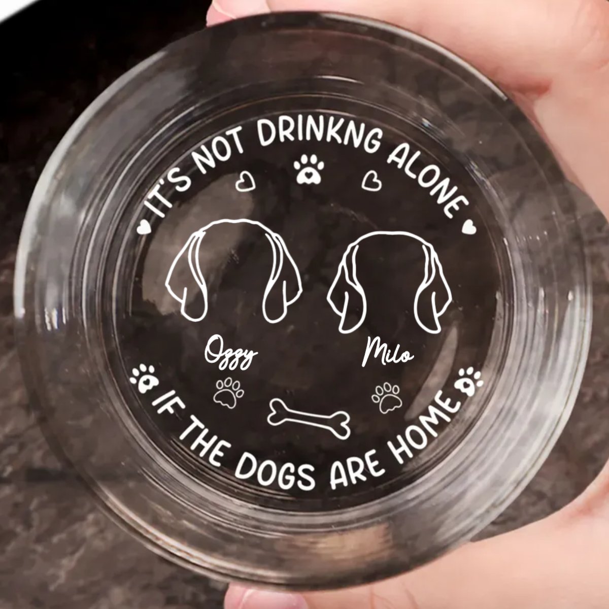 Dog Lovers - It's Not Drinking Alone - Personalized Engraved Whiskey Glass (TB)