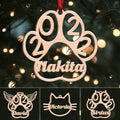 Dog Paw - Cat Paw - Cat Face - Wings Paw - Personalized Christmas Stainless Steel/Acrylic Ornament