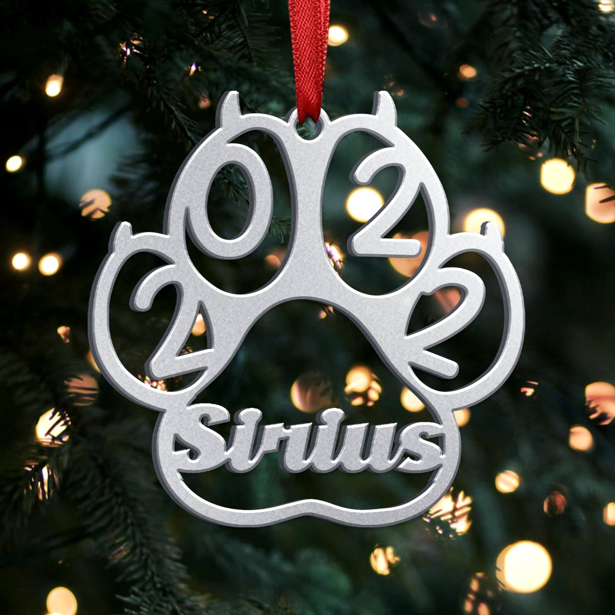 Dog Paw - Cat Paw - Cat Face - Wings Paw - Personalized Christmas Stainless Steel/Acrylic Ornament