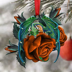 Dragon Lover - Dragon In Purple Rose  - Personalized Acrylic Ornament