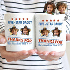 Family - Custom Photo Five - Star Dad Thanks For The Excellent DNA - Personalized Mug