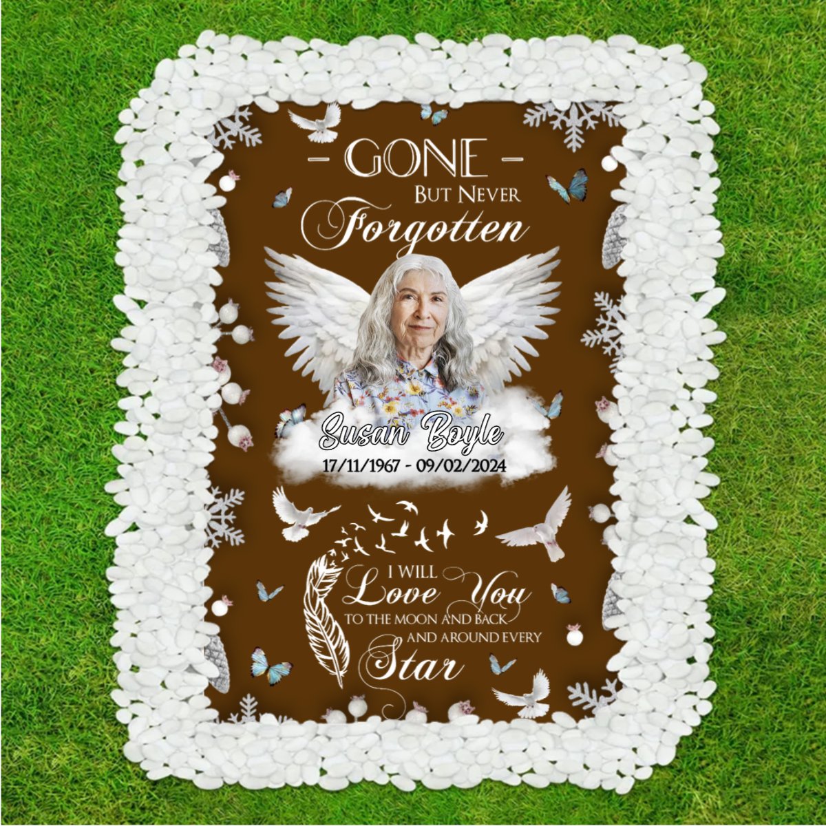 Family - Custom Photo Gone But Never Forgotten - Personalized Grave Memorial Blanket (BU)