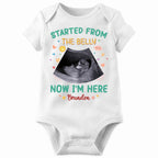 Family - Custom Photo Hello World, I'm New Here - Personalized Baby Onesies