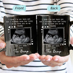 Family - Custom Photo I Know I'm Not Here Yet - Personalized Black Mug - Gift For Dad, Father, New Parents