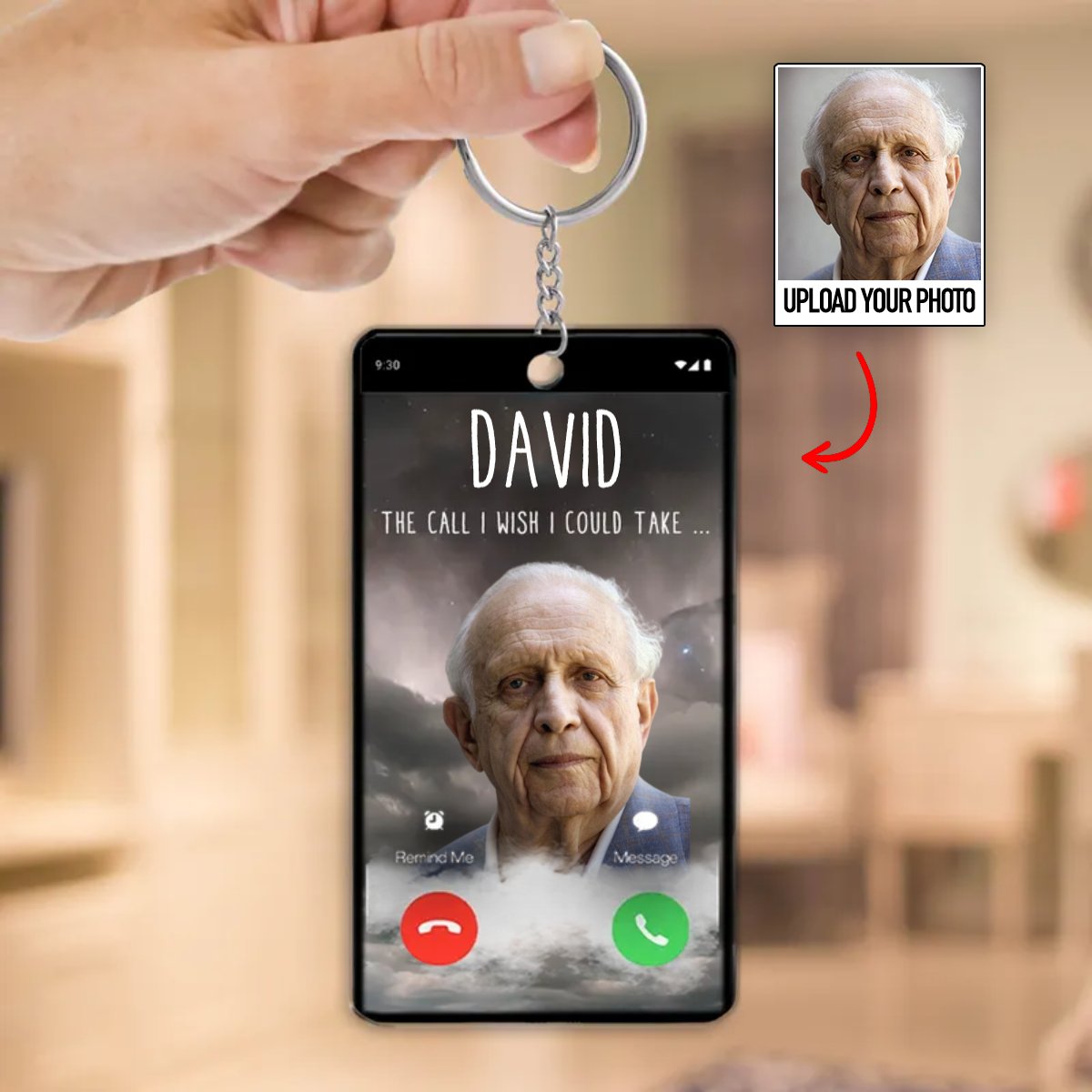 Family - Custom Photo The Call I Wish - Personalized Acrylic Keychain (HJ)
