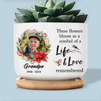 Family - Custom Photo These Flowers Bloom As a Symbol Of A Life  - Personalized Ceramic Plant Pot