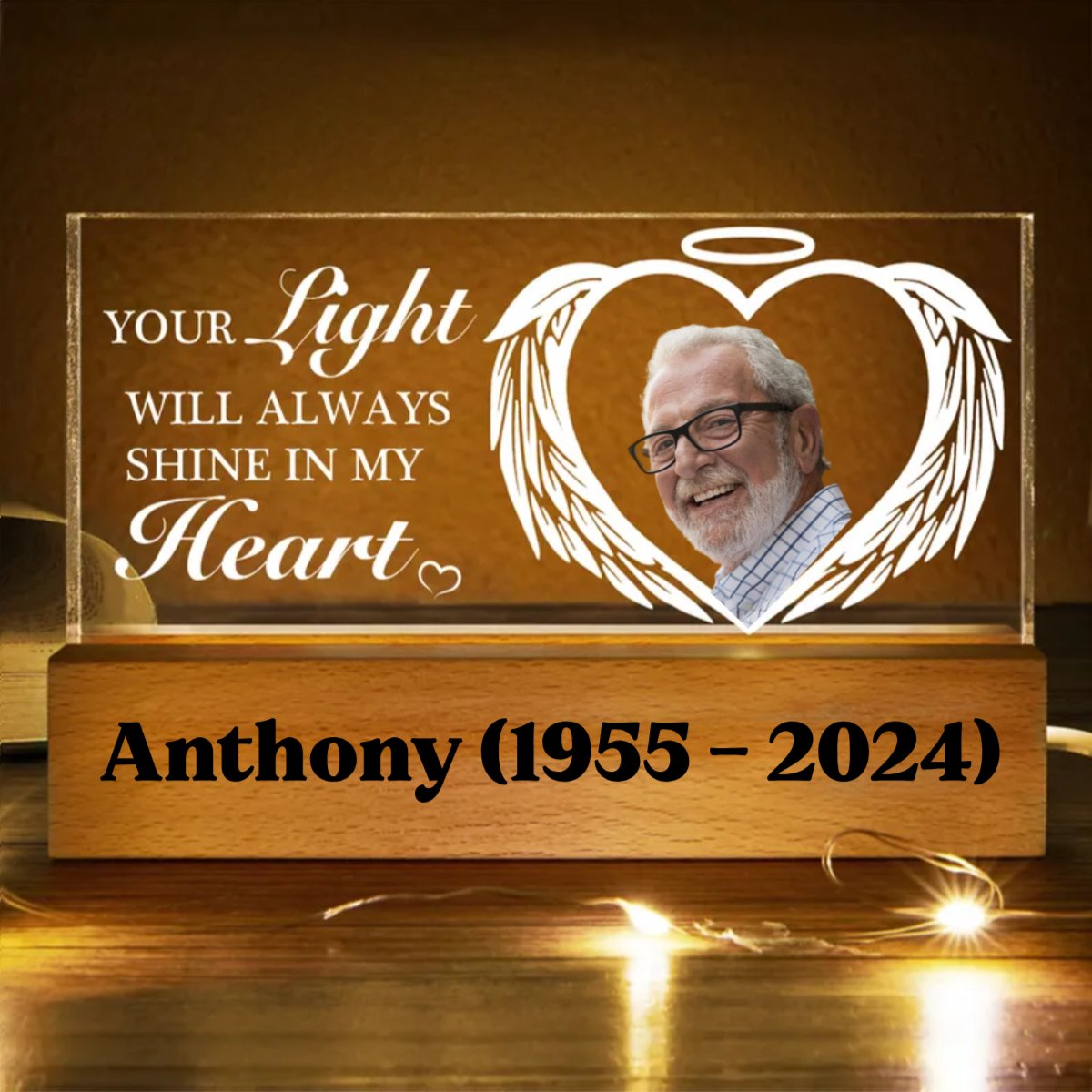Family - Custom Photo Your Light Always Shine In My Heart - Personalized Acrylic LED Night Light (TB)