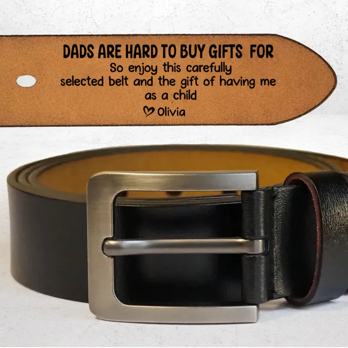 Family - Dads Are Hard To Buy Gifts For Fun Dad Gift - Personalized Engraved Leather Belt