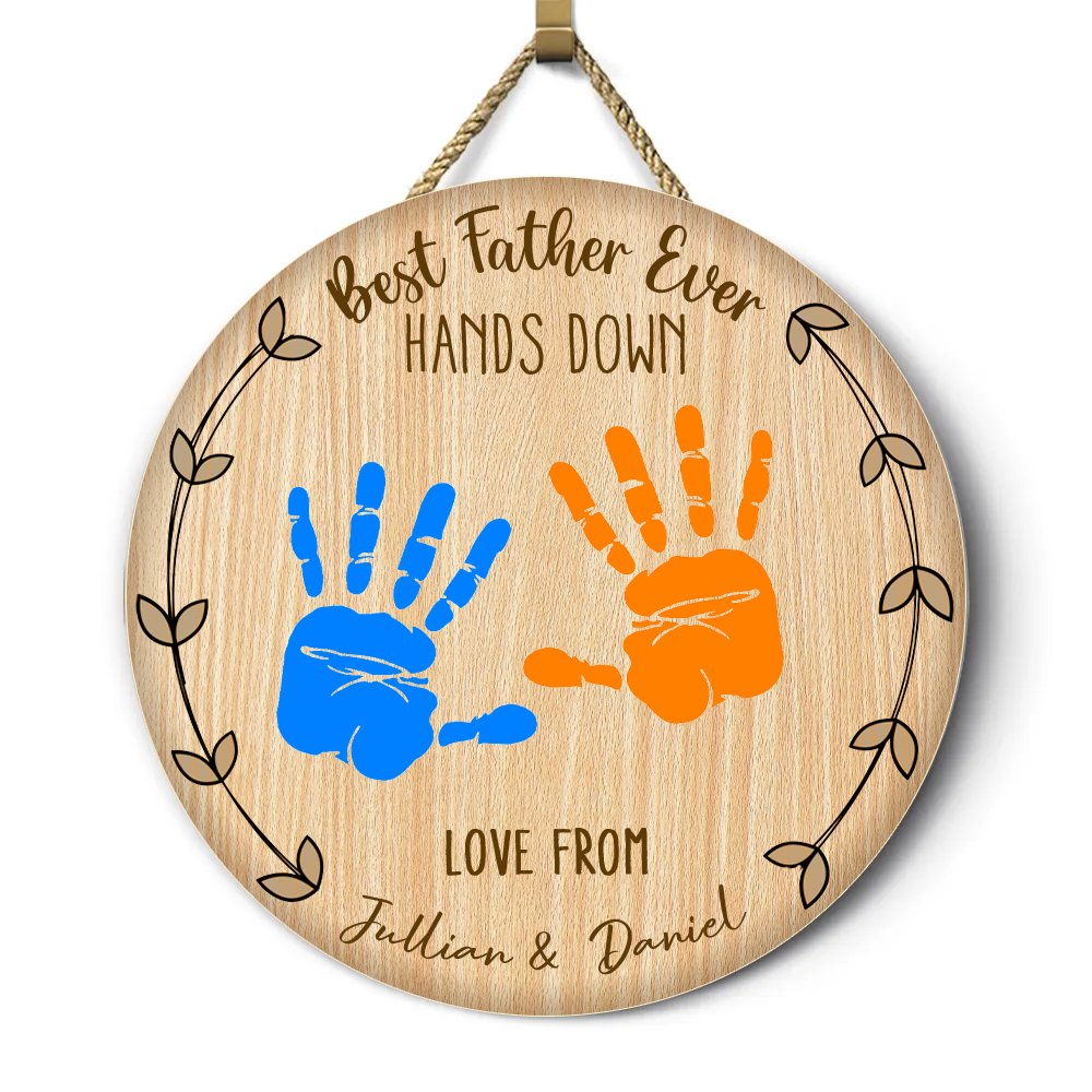 Family - DIY Handprint Keepsake Hands Down - Personalized Wood Sign