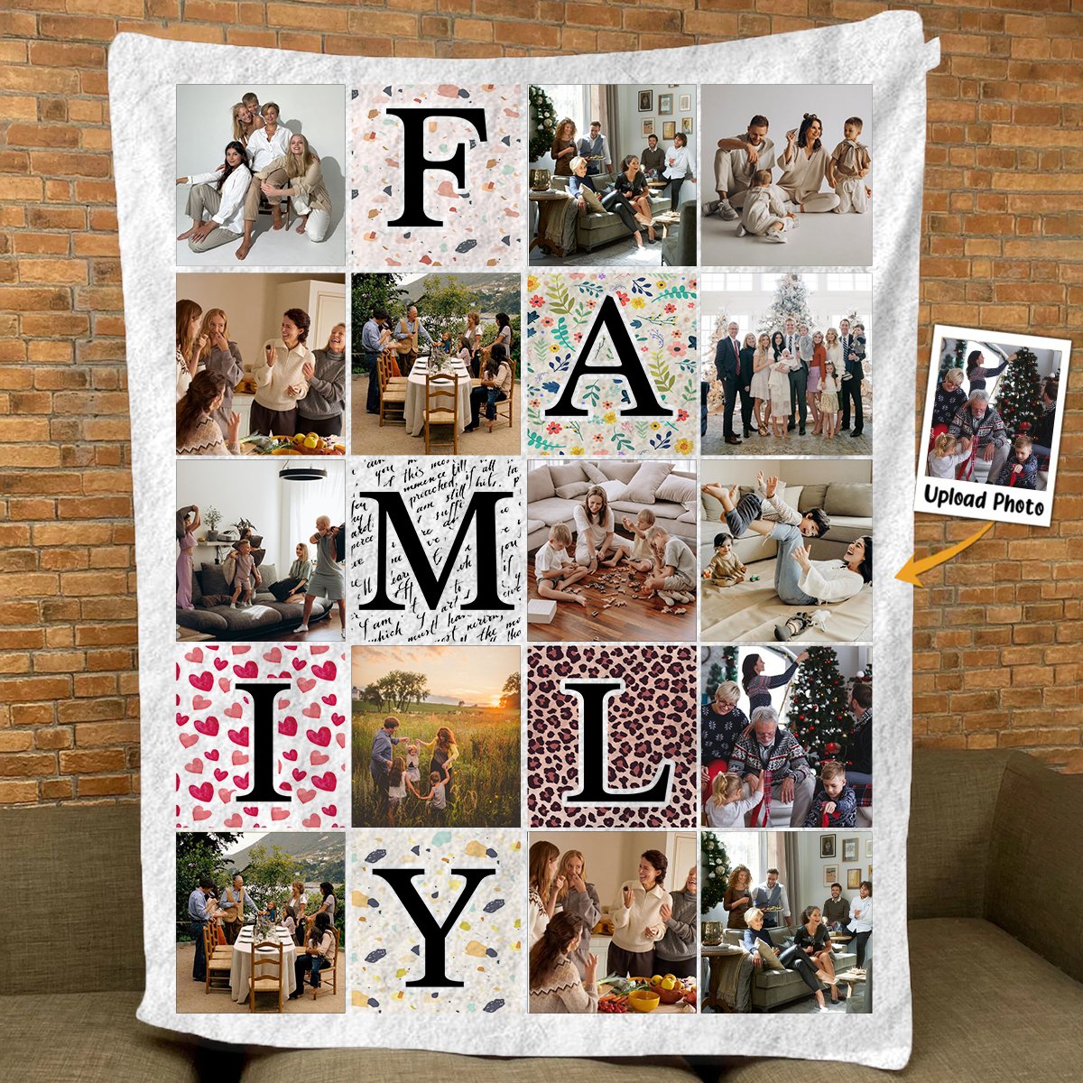 Family - Family Photo Collage - Personalized Blanket (HJ)