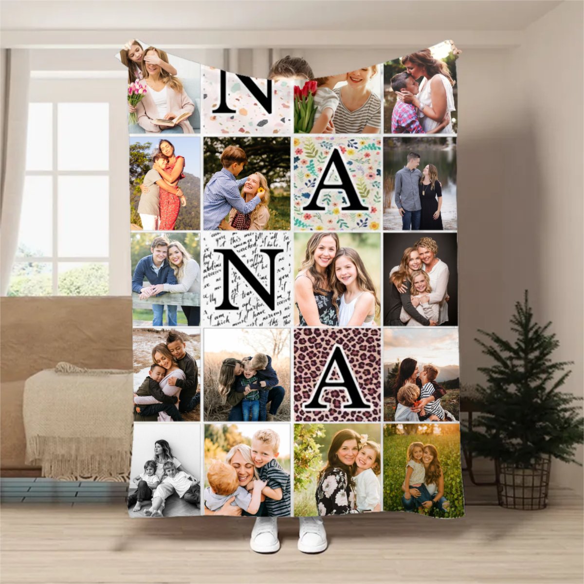 Family - Family Photo Collage - Personalized Blanket (HJ)