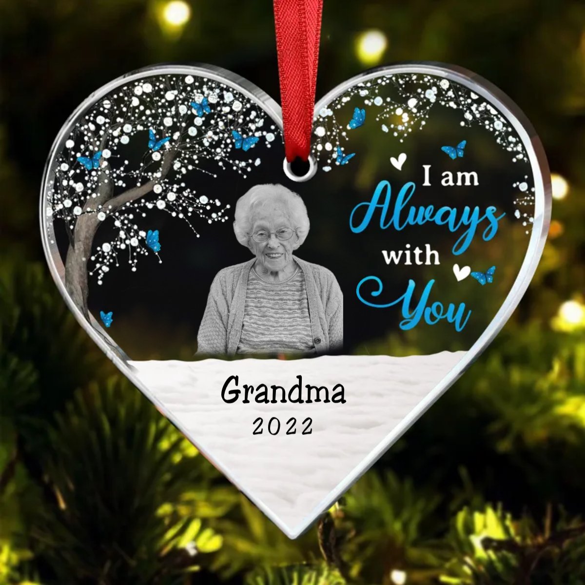 Family - I Am Always With You, Memorial Photo - Personalized Acrylic Ornament