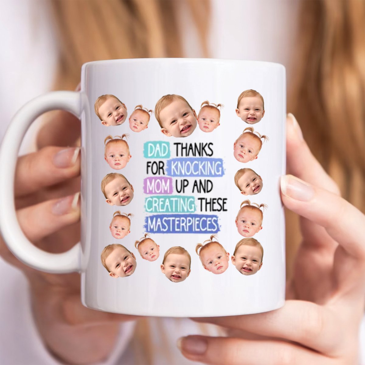 Family - Thanks For Knocking Mum Up - Personalized Photo Mug