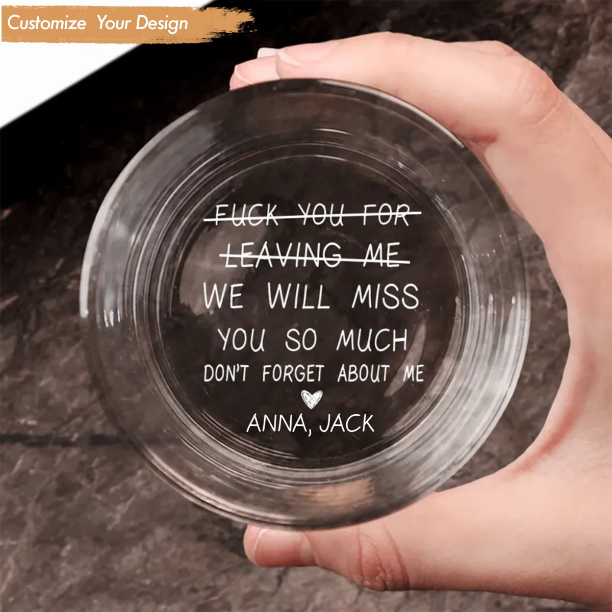 Family - We Will Miss You So Much Funny - Personalized Engraved Whiskey Glass