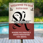 Family - Welcome To Our Patio Bar -  Personalized Classic Metal Signs
