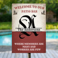 Family - Welcome To Our Patio Bar -  Personalized Classic Metal Signs