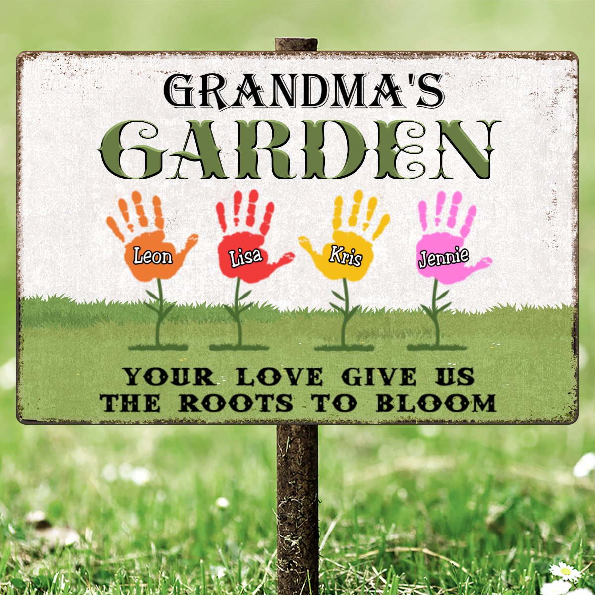 Family - Your Love Gives Us The Roots To Bloom - Personalized Metal Sign