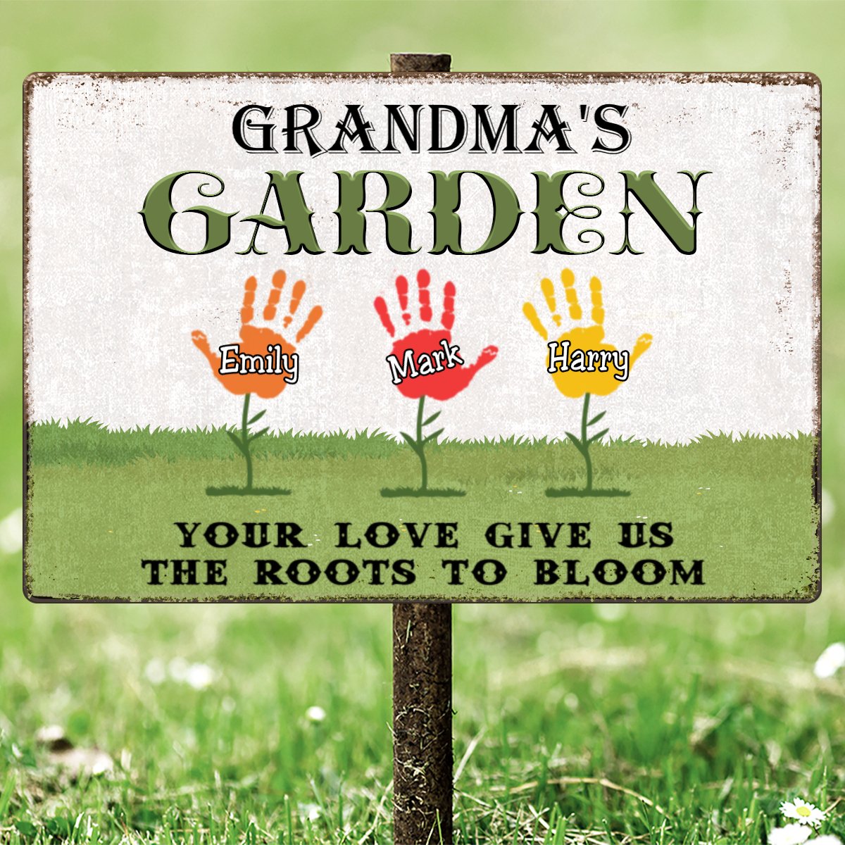 Family - Your Love Gives Us The Roots To Bloom - Personalized Metal Sign