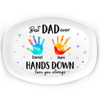 Father - Best Dad Grandpa Ever Hands Down - Personalized Plate