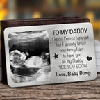 Father -  Custom Photo First Time Dad, Bring Along - Personalized Photo Aluminum Wallet Card (TB)
