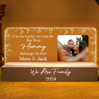 Father - I'm As Lucky As Can Be The Best Daddy Belongs To Me - Personalized Acrylic LED Lamp Night Light