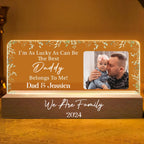 Father - I'm As Lucky As Can Be The Best Daddy Belongs To Me - Personalized Acrylic LED Lamp Night Light