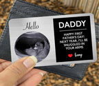 Father -  Next Year I'll Be Snuggled In Your Arms - Personalized Photo Aluminum Wallet Card