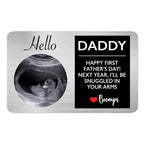 Father -  Next Year I'll Be Snuggled In Your Arms - Personalized Photo Aluminum Wallet Card