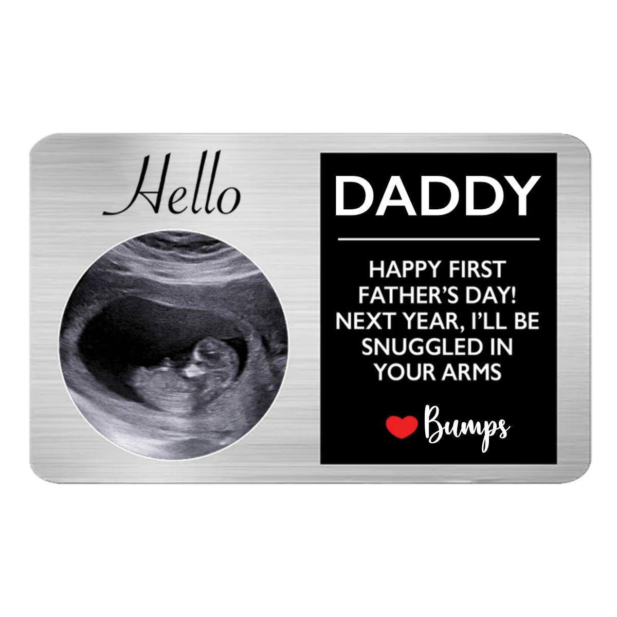 Father -  Next Year I'll Be Snuggled In Your Arms - Personalized Photo Aluminum Wallet Card
