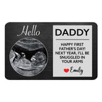 Father -  Next Year I'll Be Snuggled In Your Arms - Personalized Photo Aluminum Wallet Card