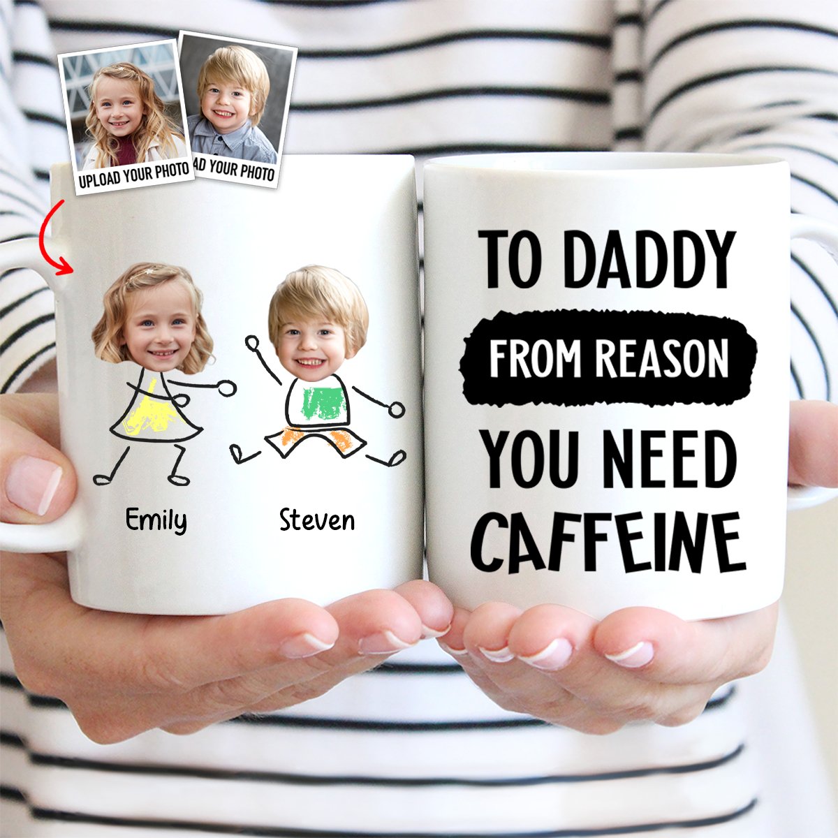 Father - To Dad From Reasons You Need Caffeine - Personalized Photo Mug