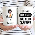 Father - To Dad From Reasons You Need Caffeine - Personalized Photo Mug