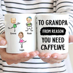 Father - To Dad From Reasons You Need Caffeine - Personalized Photo Mug