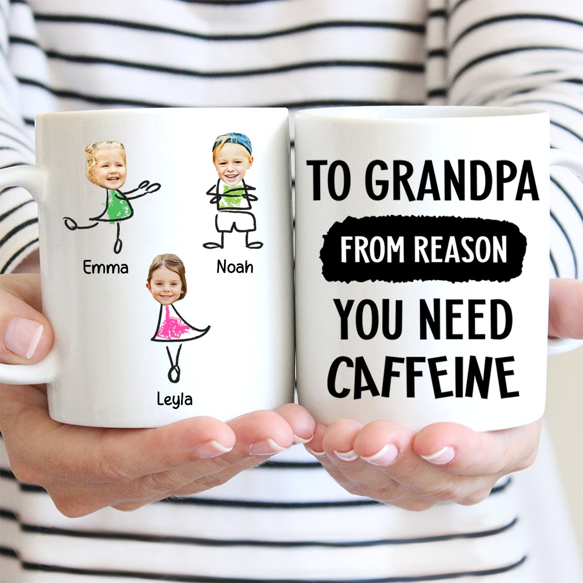 Father - To Dad From Reasons You Need Caffeine - Personalized Photo Mug