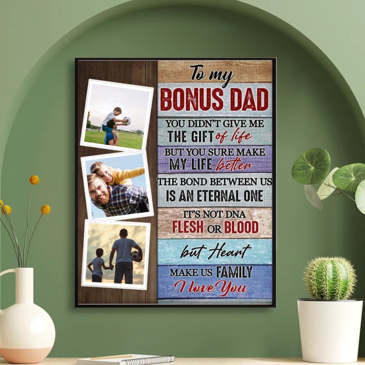 Father - To My Bonus Dad Custom Photo - Personalized Poster