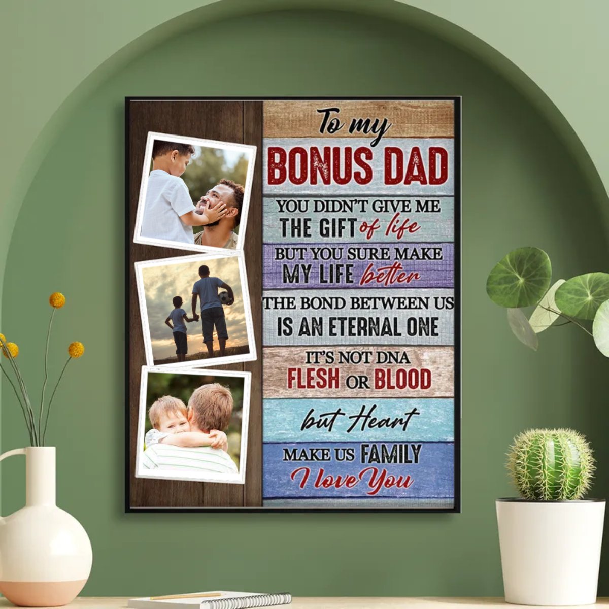 Father - To My Bonus Dad Custom Photo - Personalized Poster