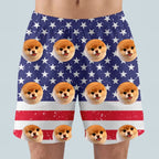 Vatertag – Individuelle Fotohose mit amerikanischer Flagge – Personalisierte Strandshorts