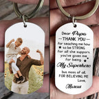 Father's Day - Custom Photo Thank You For Teaching Me How To Be Strong - Personalized Keychain (HJ)