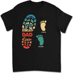 Fête des Pères - Cadeau pour père pour papa empreinte de pied - T-shirt unisexe personnalisé
