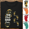 Fête des Pères - Cadeau pour père pour papa empreinte de pied - T-shirt unisexe personnalisé
