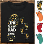 Fête des Pères - Cadeau pour père pour papa empreinte de pied - T-shirt unisexe personnalisé