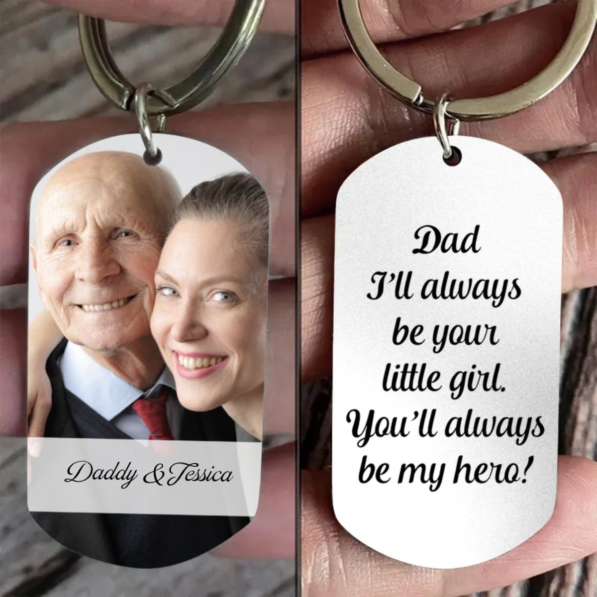 Father's Day - I'll Always Be Your Little Girl Hero - Personalized Stainless Keychain (TL)