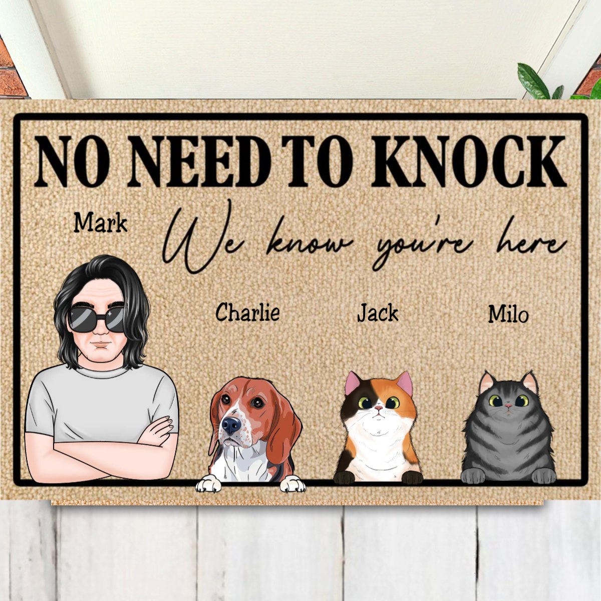 Father's Day - No Need To Knock - Personalized Doormat