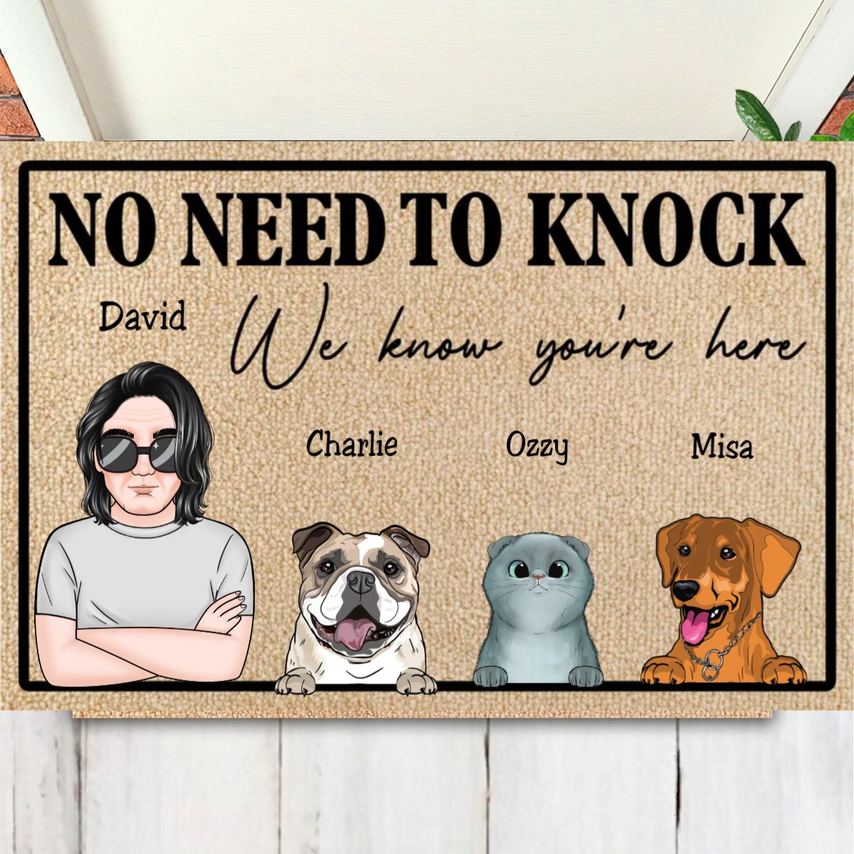 Father's Day - No Need To Knock - Personalized Doormat