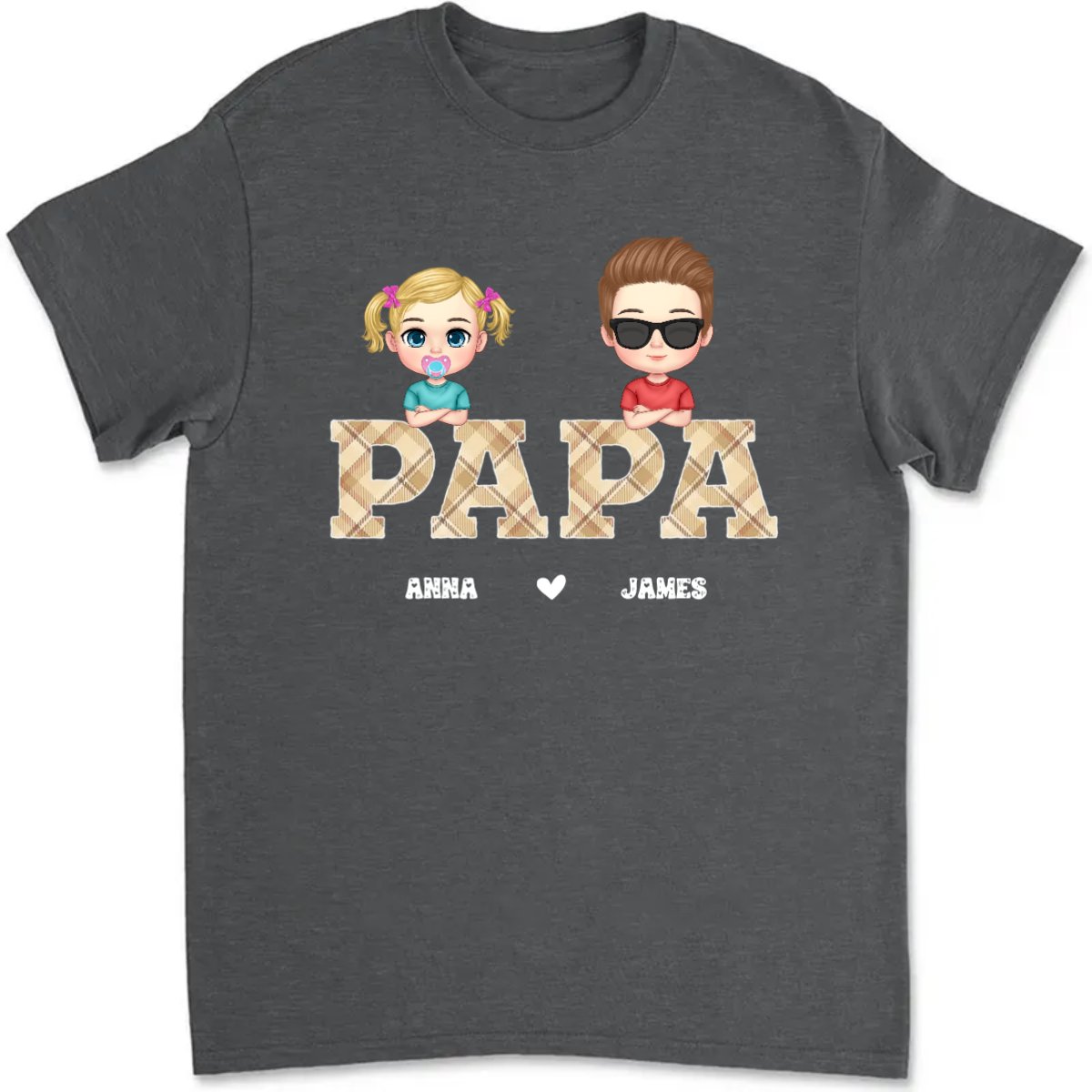 Father's Day- Vintage Papa Title - Personalized T-Shirt