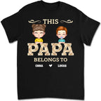 Vatertag – Vintage Papa Titel – Personalisiertes T-Shirt (TB)