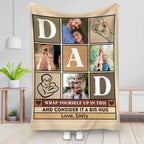Father's Day - Wrap Yourself Up In This And Consider It A Big Hug - Personalized Blanket